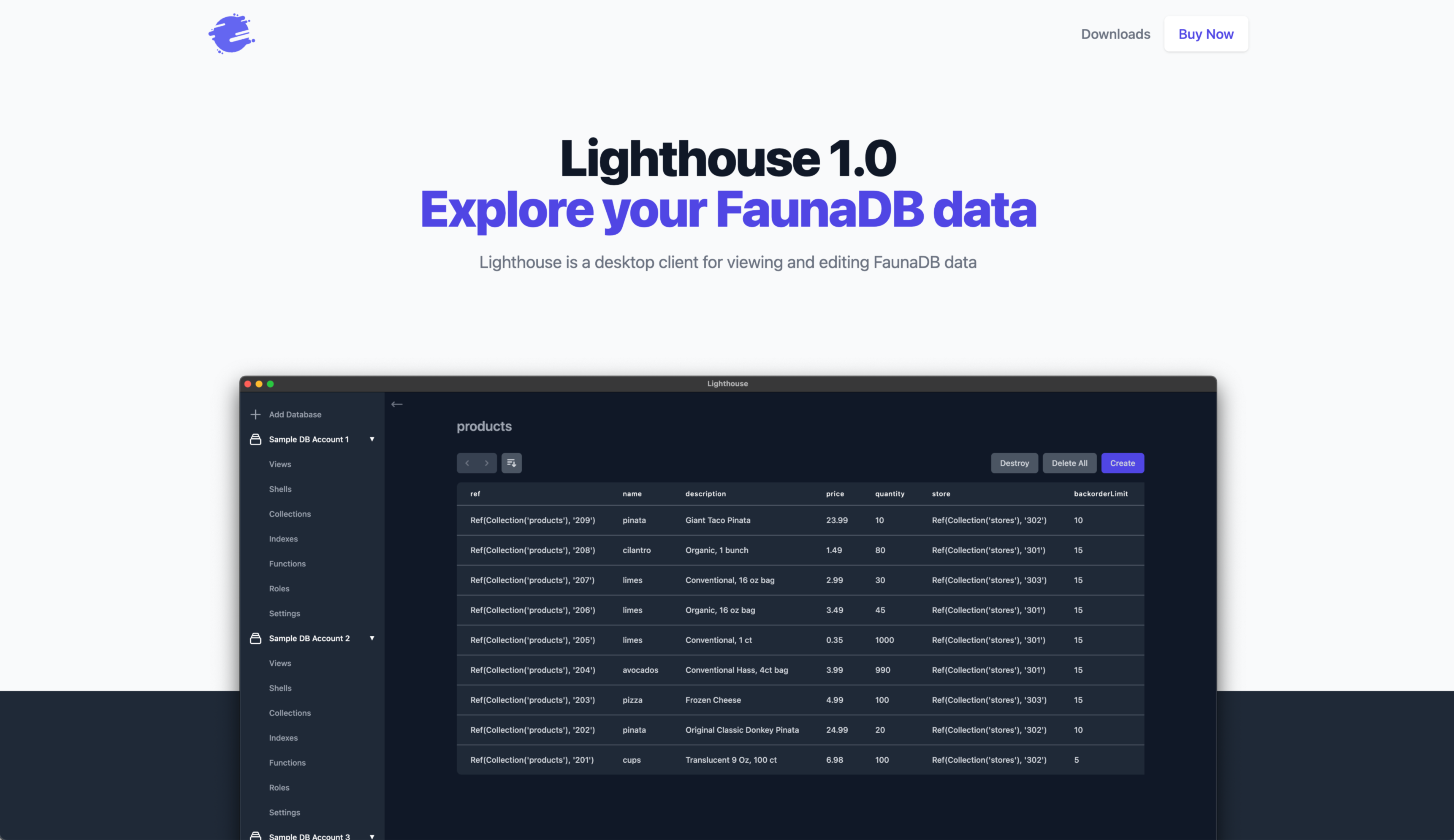 Lighthouse for FaunaDB